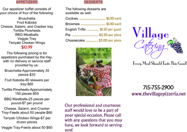 Catering Menu